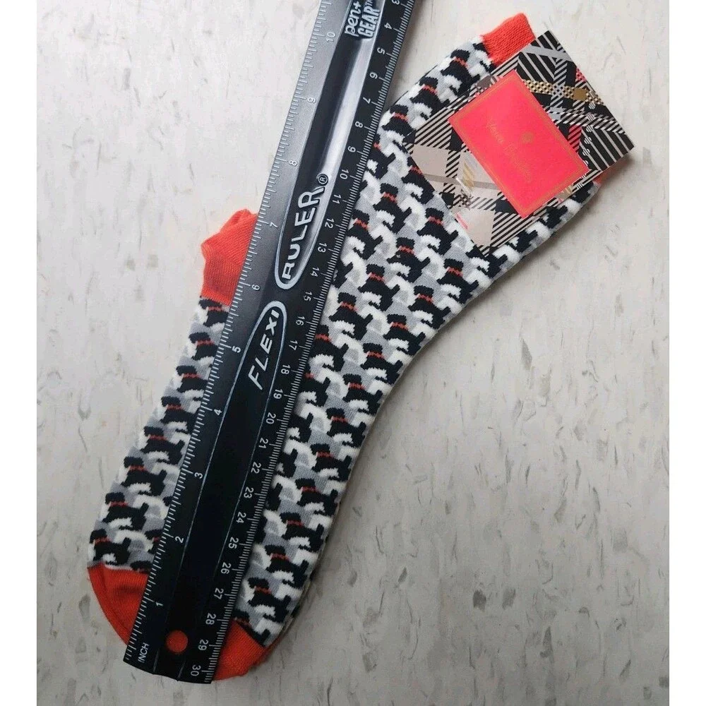 Vera Bradley Women's Crew Socks Dog Red Grey and Black Brand New. 1 Pair Cute